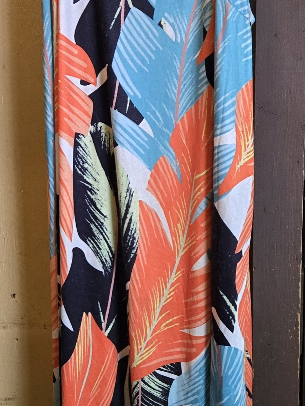 Tropical Print Maxi Skirt - Coral, Teal & Black